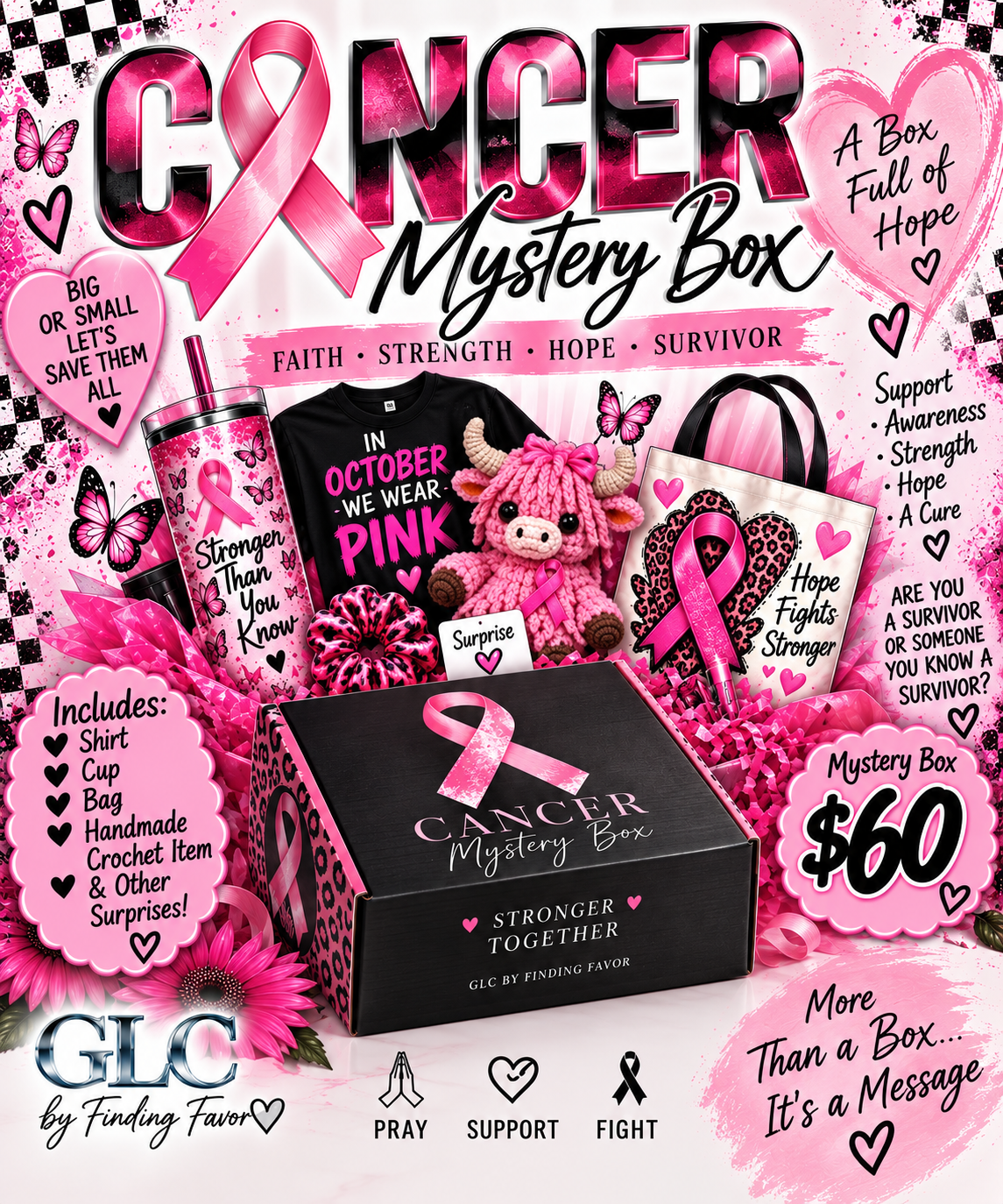 Cancer Awareness Mystery Box – Faith, Strength & Hope